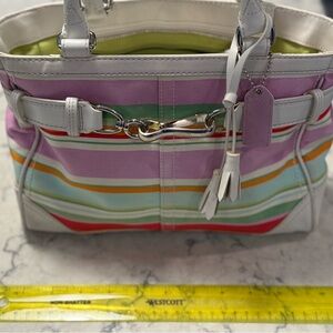 Coach F1704 summer stripe Hampton bag